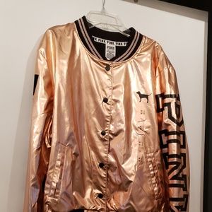 Pink Brand Lightweight Rose Gold Bomber